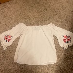 white off the shoulder top